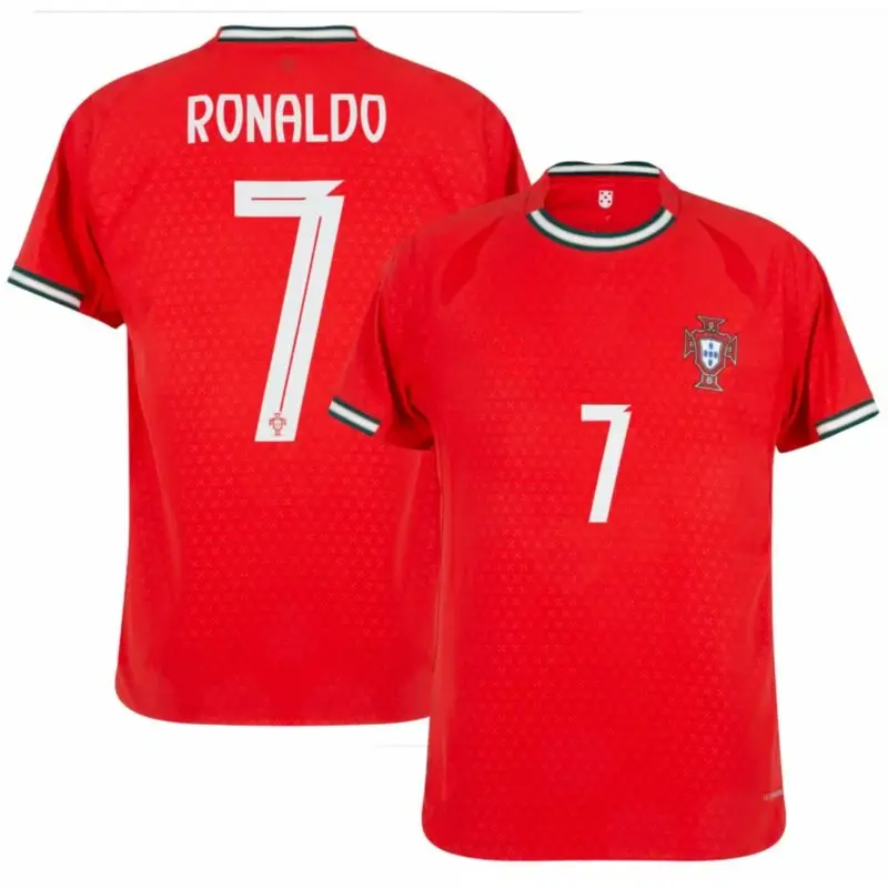 Red Color Portugal Home Ronaldo Shirt 2025-2026 Jersey, Portugal Ronaldo 7 Home Edition Short Sleeve Soccer Jersey