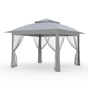 11x11 FT Quick Setup Portable Gazebo Tent, Waterproof Outdoor Canopy with Mosquito Netting & Carry Bag, UPF 50+ UV Protection Shelter for Patio, Backyard & Garden