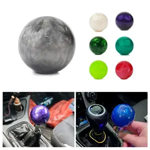 Racing Marble Style Round Ball Gear Shift Knob manual car shift knob upgrade With 3 Adapters For Most Cars Interior Accessories Aroma Diffuser