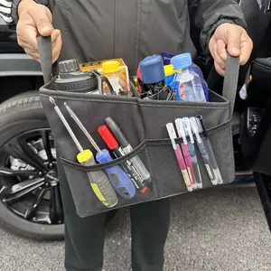 Car Seat Organizer with Storage Box & Cup Holder, Foldable Design, Multiple Compartments, Removable Partition, Universal Fit for Cars, Car Backseat Organizer