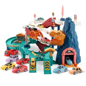 Dinosaur Race Track Set for Kids – Giant Adventure Garage Playset with Cars, Loops & Construction Toys Dinosaur Race Track Set for Kids – Giant Adventure Garage Playset with Cars, Loops & Construction Toys