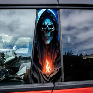 Skull Pattern Car Sticker, Truck Decals, Car Window Decal Sticker, Bumper Sticker, Car Exterior Decoration Accessories, Vehicle Exterior Decoration, for Car, Motorcycle, Truck, SUV, Car Accessories