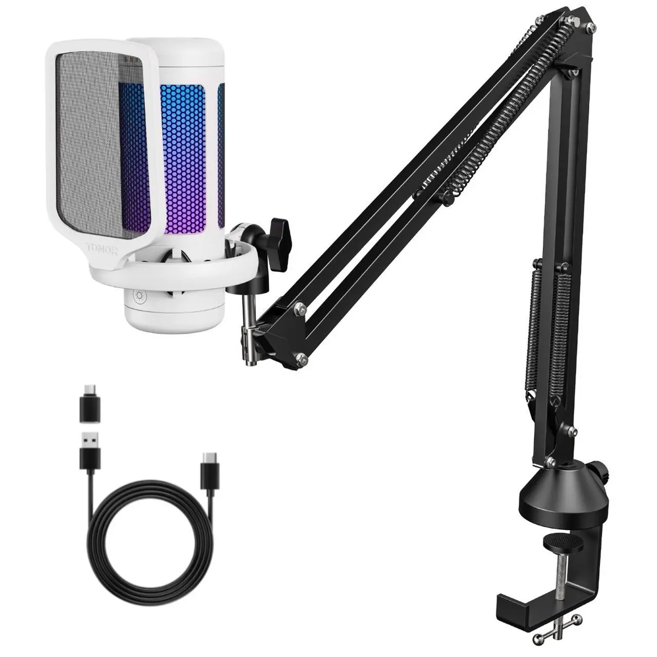 Boom Arm, USB/Type-C, White