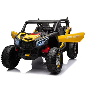 【GARVEE】24V Ride On Electric Off-Road UTV for Big Kids with Remote Control, 4 Shock Absorbers, 6 Mph Max Speed, MP3, Lights, Battery Powered, Yellow