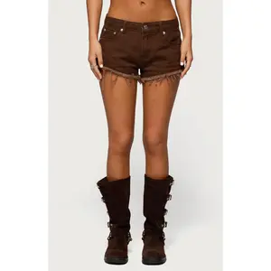 Edikted Women's Josefina Low Rise Denim Shorts