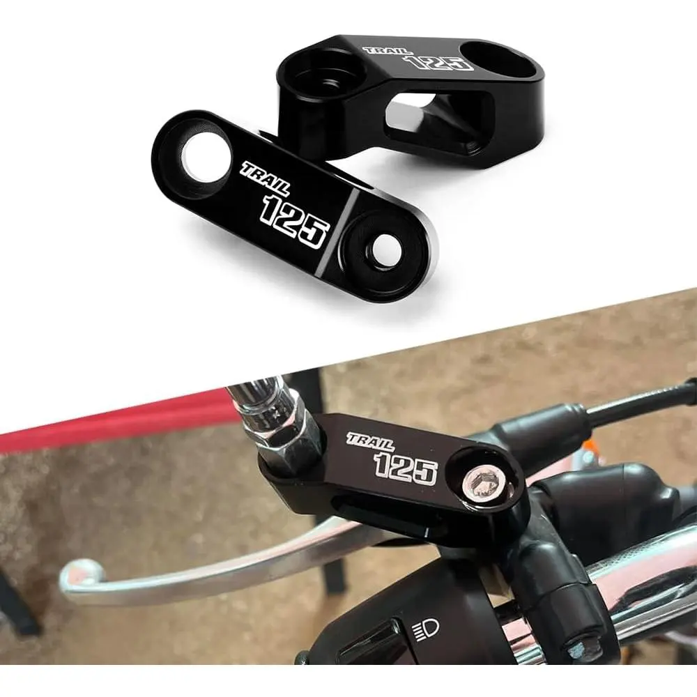 Modeer Compatible with Trail 125 Any year Motorcycle Rearview Mirror Risers Extenders ct125 trail ct125 hunter cub trail 125 Accessories (black)