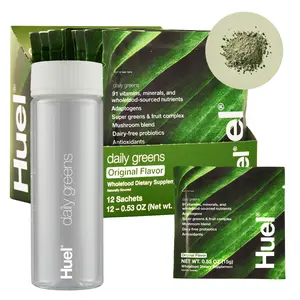 Huel Daily Greens Sachets | 12 on-the-go Supergreens powder sachets with 91 Vitamins, Minerals & Plant Nutrients - Vegan, Gluten-Free Daily Nutrition Booster