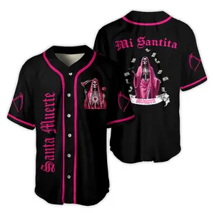Santa Muerte Mexico Baseball Jersey Mexican Jersey Shirt Jersey For Him For Her Style Button Down