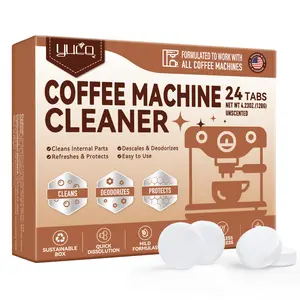 YCUO Coffee Machine Cleaner Descaler Tablets-24 Count Coffee Maker Cleaner Tablets Compatible with Breville,Nespresso,Keurig,Ninja,Philips,Miele,Delonghi&more,Descale Drip Coffe And Espresso Machines