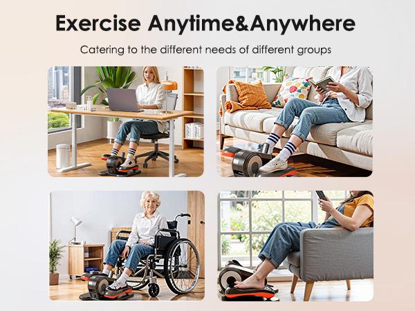 Nicole Selection Compact Electric Mini Elliptical Machine - Portable Home Gym, 12 Resistance Levels, Quiet Motor, 90V Power, Cardio Exercise Under-Desk Elliptical Cross Trainers with Forward-Reverse Dual Direction for Small Spaces