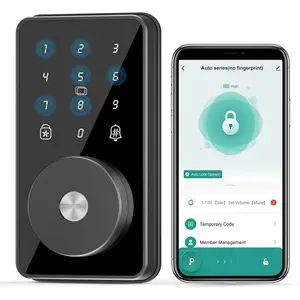 Lock, Door Lock for Front Door, 6 Code Door Lock with, Bluetooth Deadbolt, App