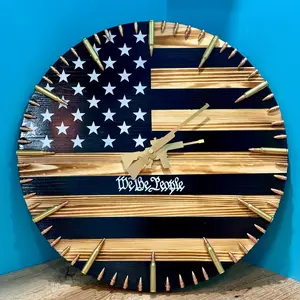 We The People American Flag Bullet Clock