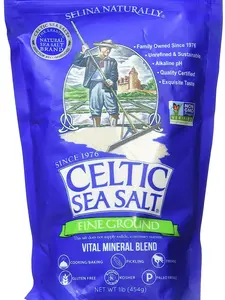 Fine Ground Celtic Sea Salt – 16 Ounce (Pack of 1) Resealable Bag of Nutritious, Classic Sea Salt, Great for Cooking, Baking, Pickling, Finishing and More, Pantry-Friendly, Gluten-Free