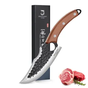 Dream Reach Forged High Carbon Viking Meat Knife - Japanese Style Full Tang Cooking Knife, Ideal for Kitchen Use, Perfect Gift for Men (No Sheath)
