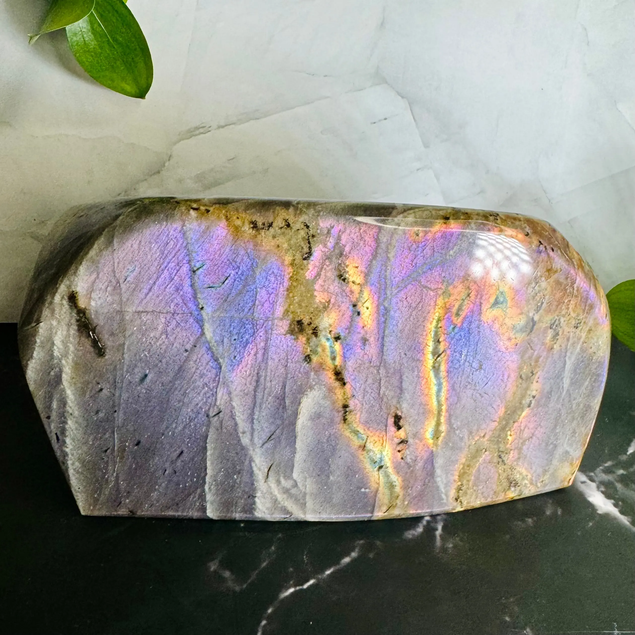 Labradorite Freeform | Purple Pink Orange Sunset Flash | Large | Polished | Crystal Decor | Healing | Gift