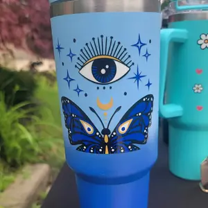 blue evil eye tumbler
