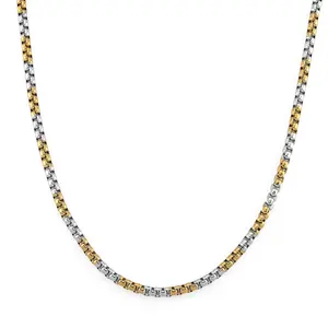 Twotone Pop Chain Necklace in ION Plated Yellow Gold and Stainless Steel 2022 Inches Christmas Gifts