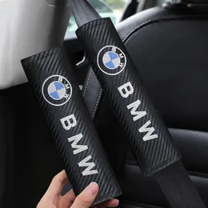 1/2Pcs Leather Carbon fiber Car Seat Belt Shoulder Cover Protection Pads For BMW F10 F11 F20 F30 X3 X4 X5 X6 X7 E46 E36 E39 E60 E53 E87 E90 G30 G20 G02