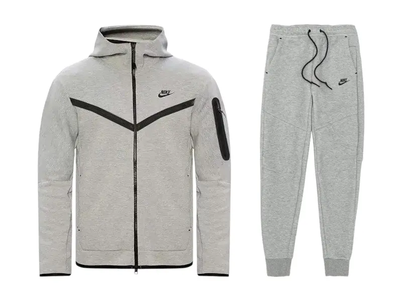 Nike Sportswear Tech Fleece Hoodie & Joggers Set (FW24) Dark Grey Heather/Black (men) by StockX