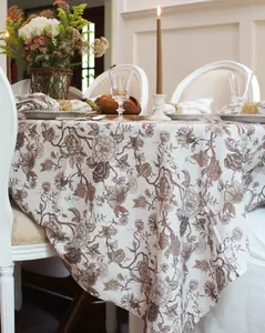 Florence Chestnut Cotton Tablecloth