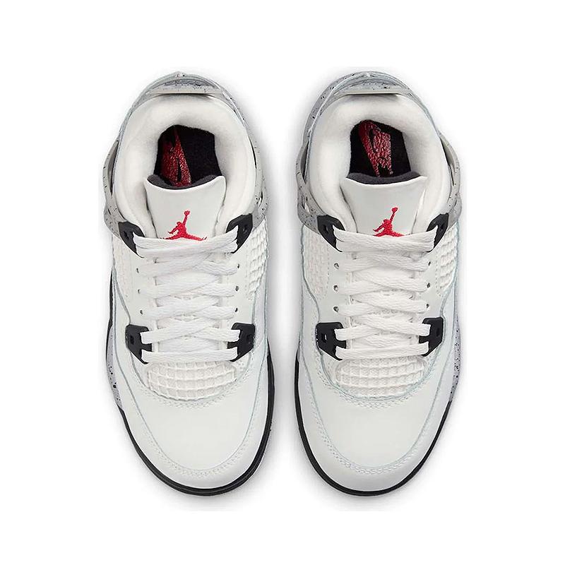 Nike Air Jordan 4 Retro OG PS 'White Cement' 2025 Kids Basketball Shoes White Cement Grey
