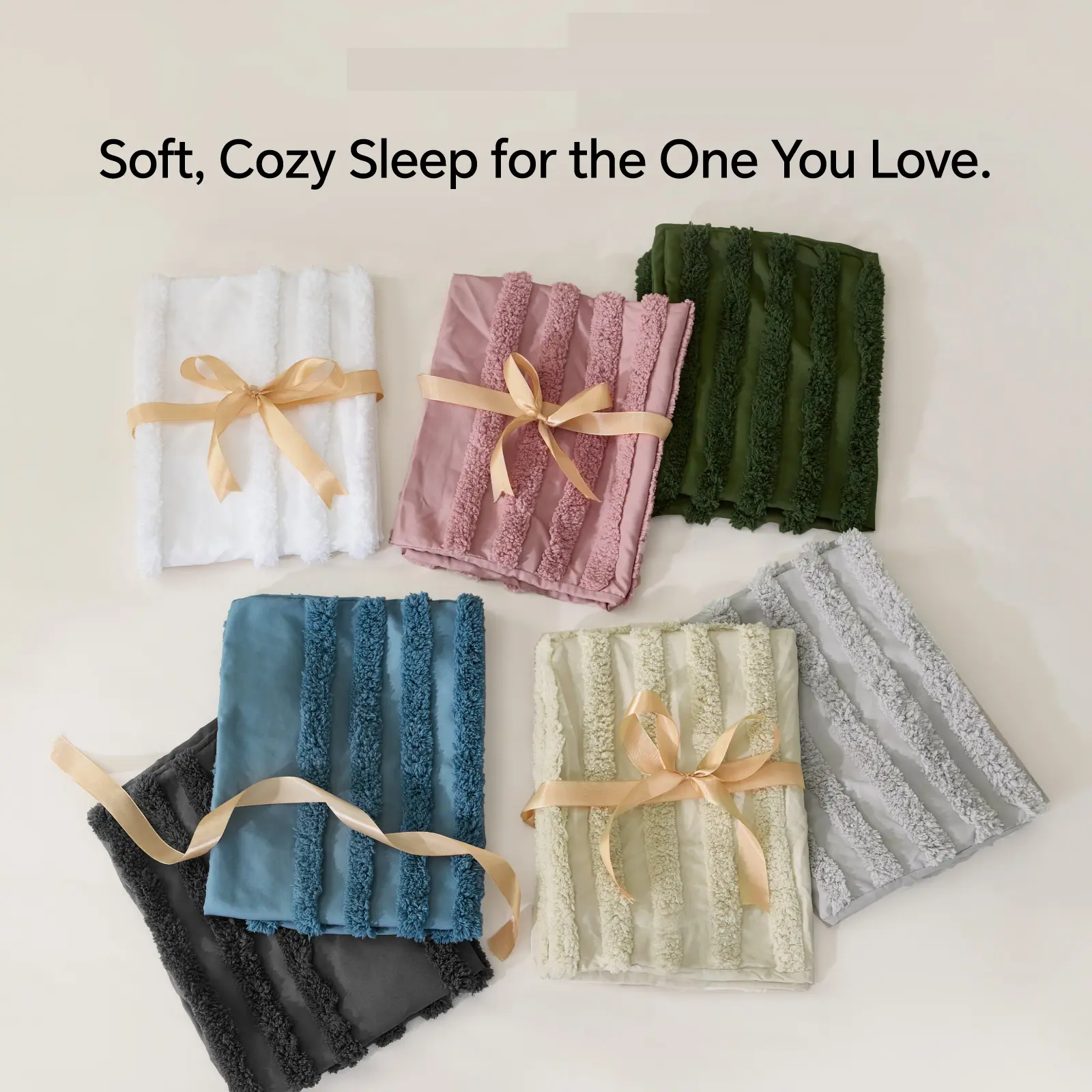 [Auction Only]BEDELITE Polyester Tufted Texture Boho Stripe Queen Comforter Set - Fluffy Jacquard Bedding with Pillow Shams, Soft Vintage Farmhouse All-Season Home Decor, Gift Idea; Set Includes Comforter, Pillow Shams, Bedding Sets