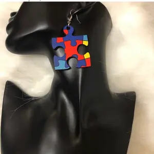Puzzle Piece Earrings  Female Casual