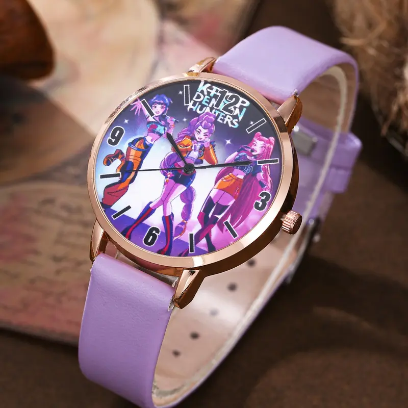 Anime Style Watch, Quartz Analog Timepiece, Unisex Gift for Students, Perfect for Valentine's Day & Ramadan, Elegant Buckle Closure