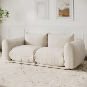 Cloud-Like Comfort Chenille 2-Seater Loveseat - Mid-Century Modern Style - 75.2" Wide with 23.2" Deep Seat - Thick Boneless Cushion - Ideal for Living Room, Apartment, Office, Small Spaces