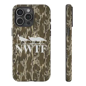 Bottomland Camo Turkey Hunting Phone Case , Shockproof Rugged Cover Dual Layer Soft TPU Bumper Hard Shell Design for iPhone 11 12 13 14 15 16 17 Pro Max Plus Air Outdoor Unisex, Heavy-Duty Protection, Perfect Gift for Hunters