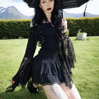 short emo dress Gothic Skull Print Club Party Cami Mini Dress Women's Harajuku Emo Grunge Punk Backless Lace Trim Mini Bodycon Dress