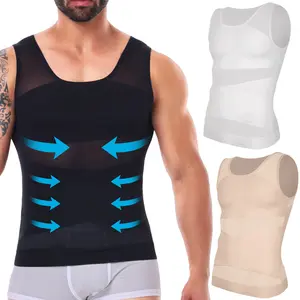 3/2/1 Pack Menswear Body Shaper Shapewear Mesh Vest Tummy Control Underwear Lightweight Sports Workout Stretchy Breathable Compression Tank Top Shirts Casual Clothes Comfy Gamis Stylish