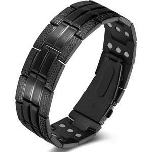 Feraco 3X Strength Magnetic Therapy Bracelets for Men,Titanium Steel Bracelets with 3800 Gauss Neodymium Magnets Modern Fashion Accessories