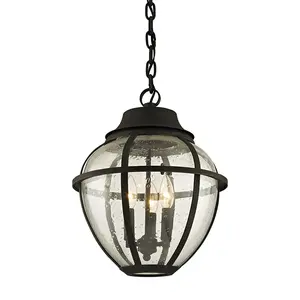 Bunker Hill 3-Light Outdoor Hanging Light Fixture, Weather-Resistant Design for Patios and Porches