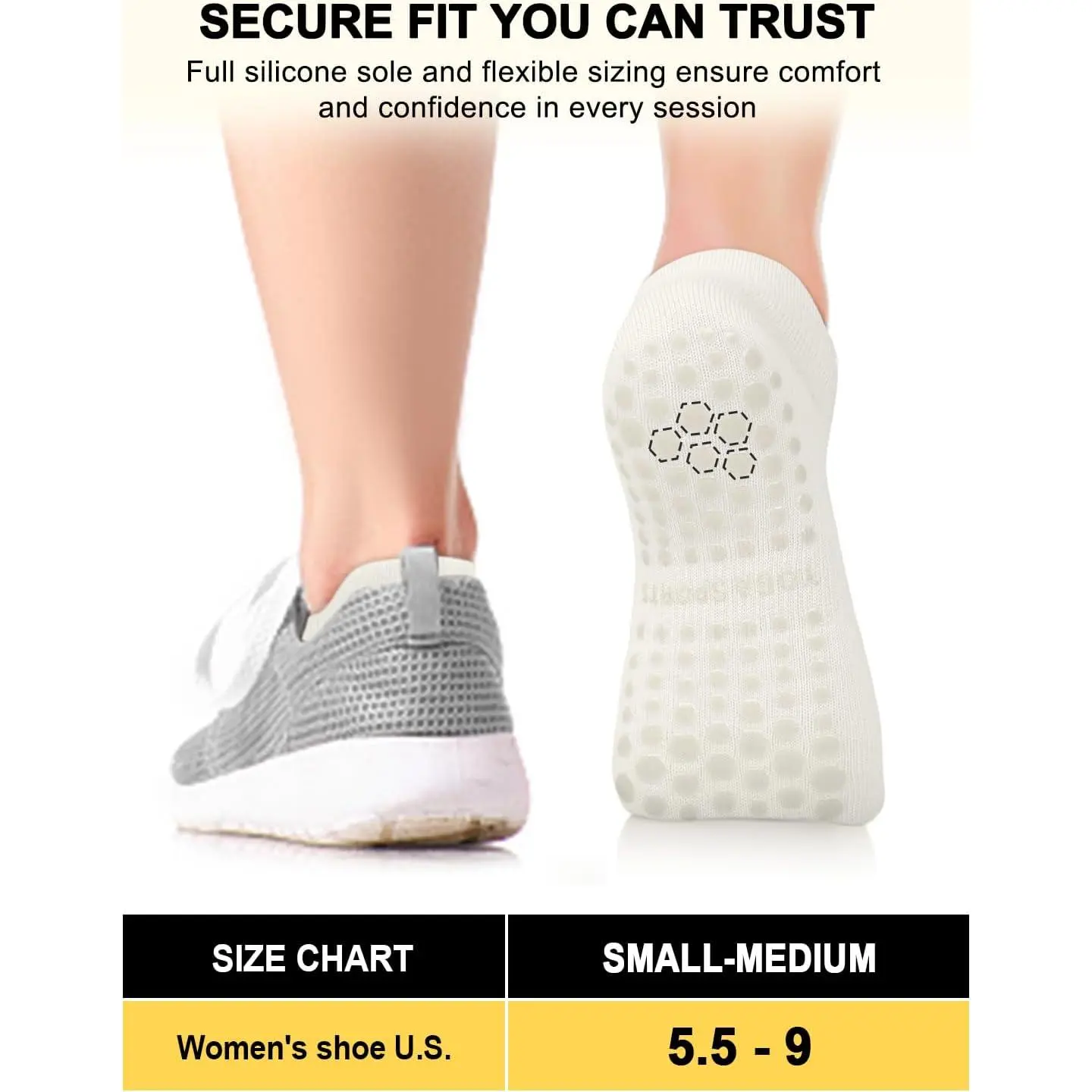 Women's Non-Slip Grip Pilates Yoga Socks - 3/6 Pairs Pack for Barre Ballet Barefoot Workout Hospital Athletic Socks with Anti-Skid Sole Comfortable Breathable Stretchable Fitness Dance Socks for Women Ladies Women's Non-Slip Grip Pilates Yoga Socks - 3/6 Pairs Pack for Barre Ballet Barefoot Workout Hospital Athletic Socks with Anti-Skid Sole Comfortable Breathable Stretchable Fitness Dance Socks for Women Ladies