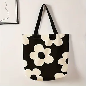 1pc flowers print leisure bag, leisure fashion, Fashionable Shopping Bag, shopping bag, storage bag, Tote Bag, suitable for travel and business trips and other scenarios