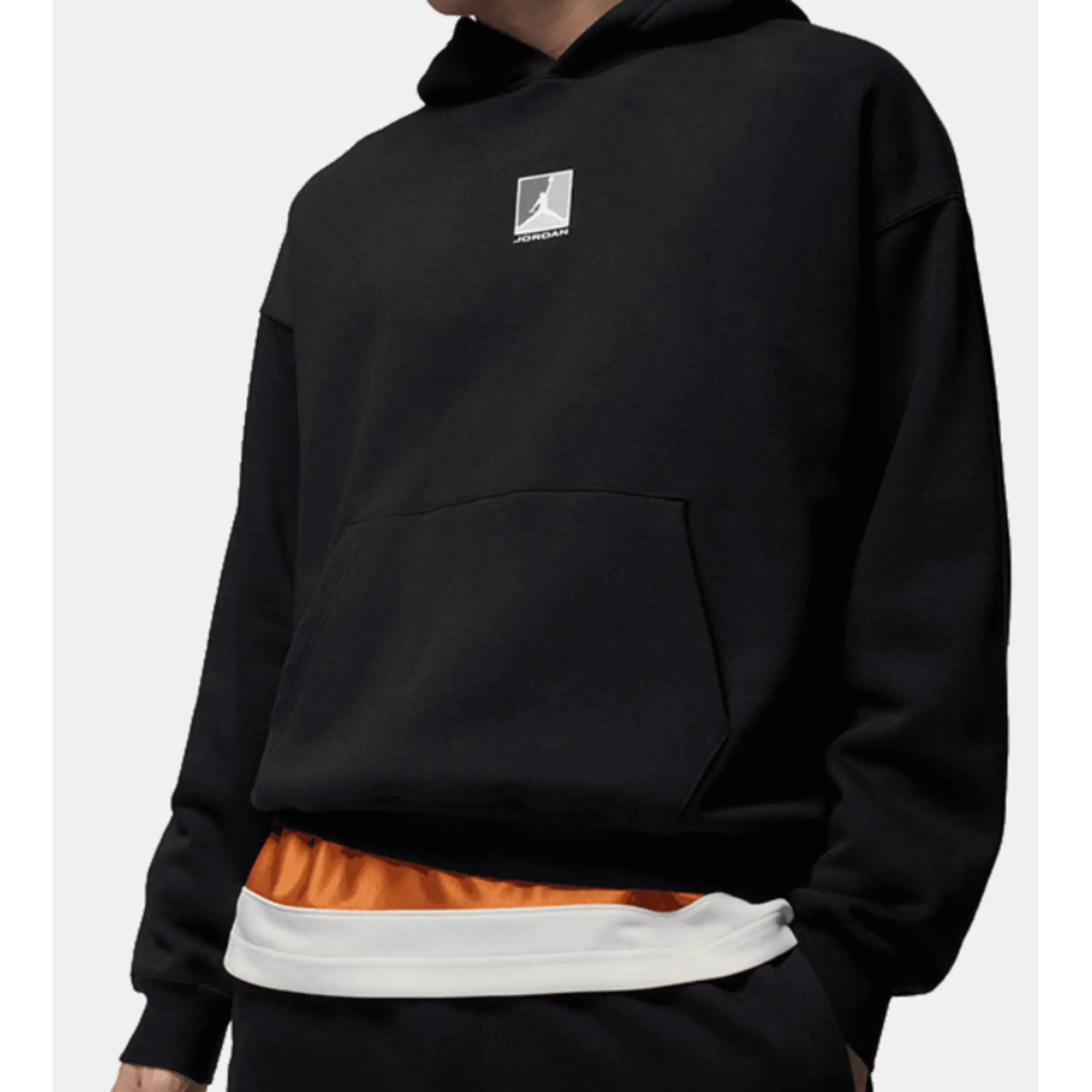 Nike Air Jordan Brooklyn Fleece Hoodie Black back Logo HV0544-010 Men's Fashion Tops