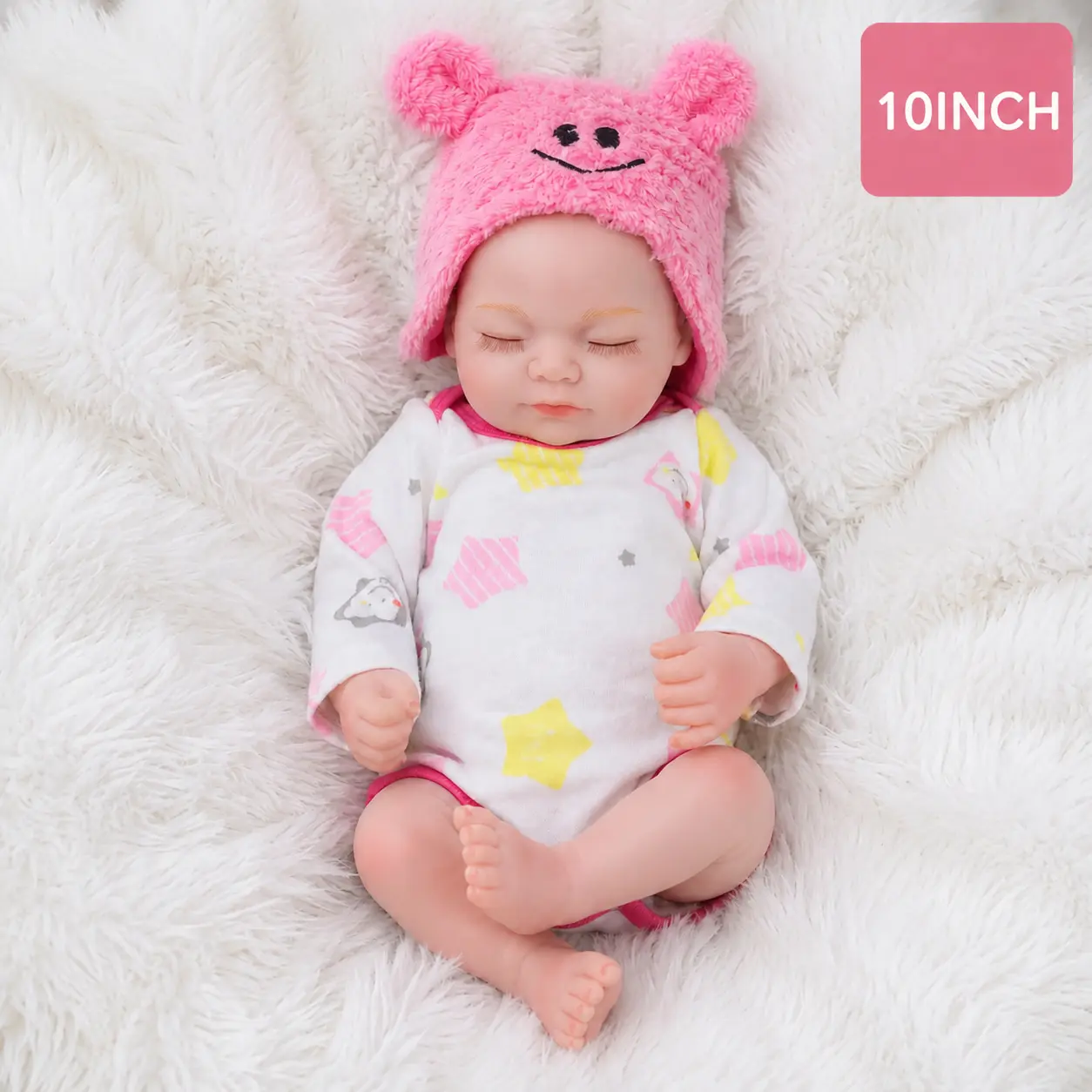 【Colorlizard】Reborn Baby Doll, 10-Inch Full Vinyl Body with Realistic Look, Ideal Gift for Mother's Day & Christmas (Toys & Hobbies, Dolls & Stuffed Toys)
