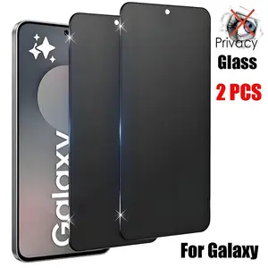 2-in-1 Privacy Tempered Glass Screen Protector, 9H Anti-Scratch Anti-Peep Film Compatible with Phone Case for Samsung Galaxy A56 A17 A37 A57 S25 FE S24 FE A12 A13 A14 A15 A16 A21 A21s A24 A25 A26 A32 5G A34 A35 A36 A53 A54 A55 A71