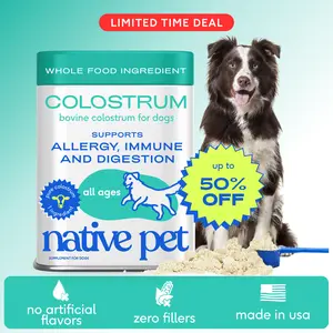 Native Pet Colostrum for Dogs – Bovine Colostrum Powder – Allergy Relief, Immune Support & Itchy Skin Treatment – Dog Multivitamins for Skin & Gut Health – Puppy Milk Replacement & Prebiotic Boost Immunity