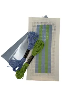 Needlepoint Bookmark Kit Blue and Lime Green