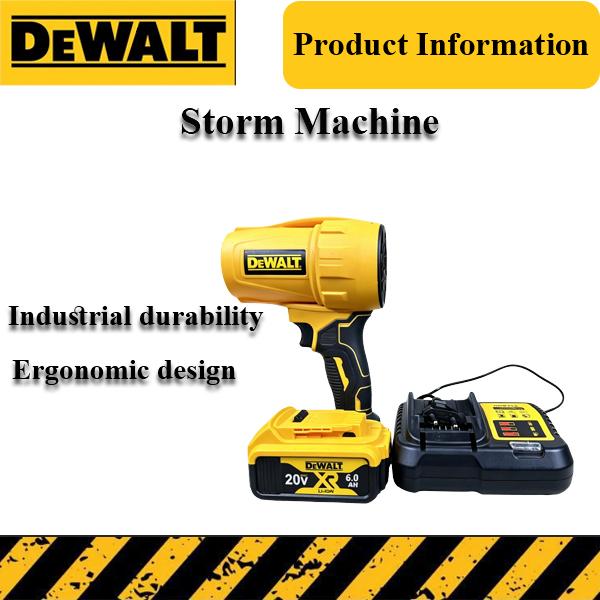 DEWALT 60V Brushless Cordless Storm Machine (Blower) - 800W Max Output, 12.0Ah High Capacity Battery, Variable Speed, Tool Only or Kit with 1 Battery & Charger for Yard Cleanup and Worksite Debris Removal