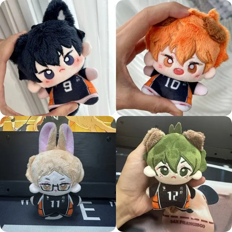 Kawaii 10cm Coral Fleece Haikyuu Unisex Mini Plush Toy Keychain - Bag Pendant Stuffed Doll Gift for Anime Fans (Hinata Shoyo, Tobio Kageyama, Yu Nishinoya, Haikyuu Cast)