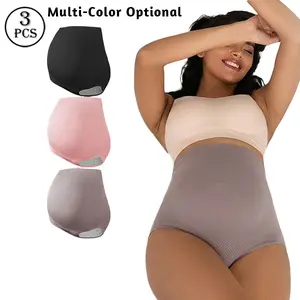 3PCS Ultra Comfort High Waist Pregnancy Panties  No Marks or Irritation Supportive Over Bump Panties Snug Fit for Baby Belly Maternity Underwear Maternity Supplies