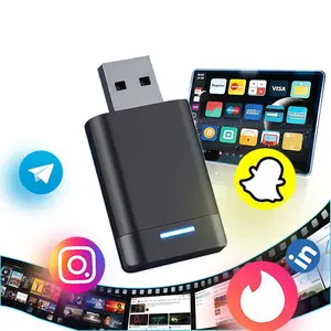 Wireless Carplay Adapter for iPhone, USB Interface, Seamless Bluetooth-compatible Connection, Compatible with iOS and Android Cars, Plug-And-Play
