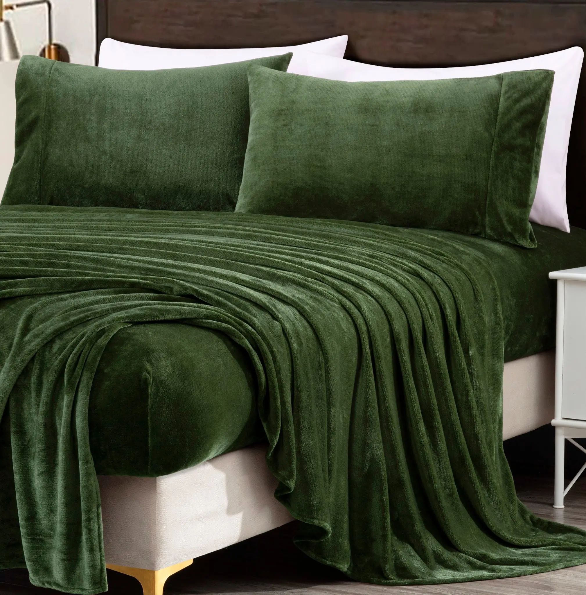 CHEZMOI COLLECTION Lavish Extra Soft Microplush Fleece Velvety Bed Sheet Set - Plush & Lightweight Comfort - Machine Washable - OEKO-TEX Certified
