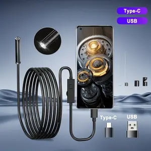 Endoscope Camera with Light, HD Borescope Tools with 8 Adjustable LED Lights, Endoscope with Semi-Rigid