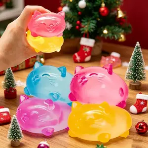 4pc Mini Cute Cat Maltose Stress Relief Toy, Non stick, Odorless, Non toxic Stress Relief Tool, Relieves Anxiety, Slowly Rebound, Cute Desktop Accessory for Office Workers, Creative Holiday Gift, Animals