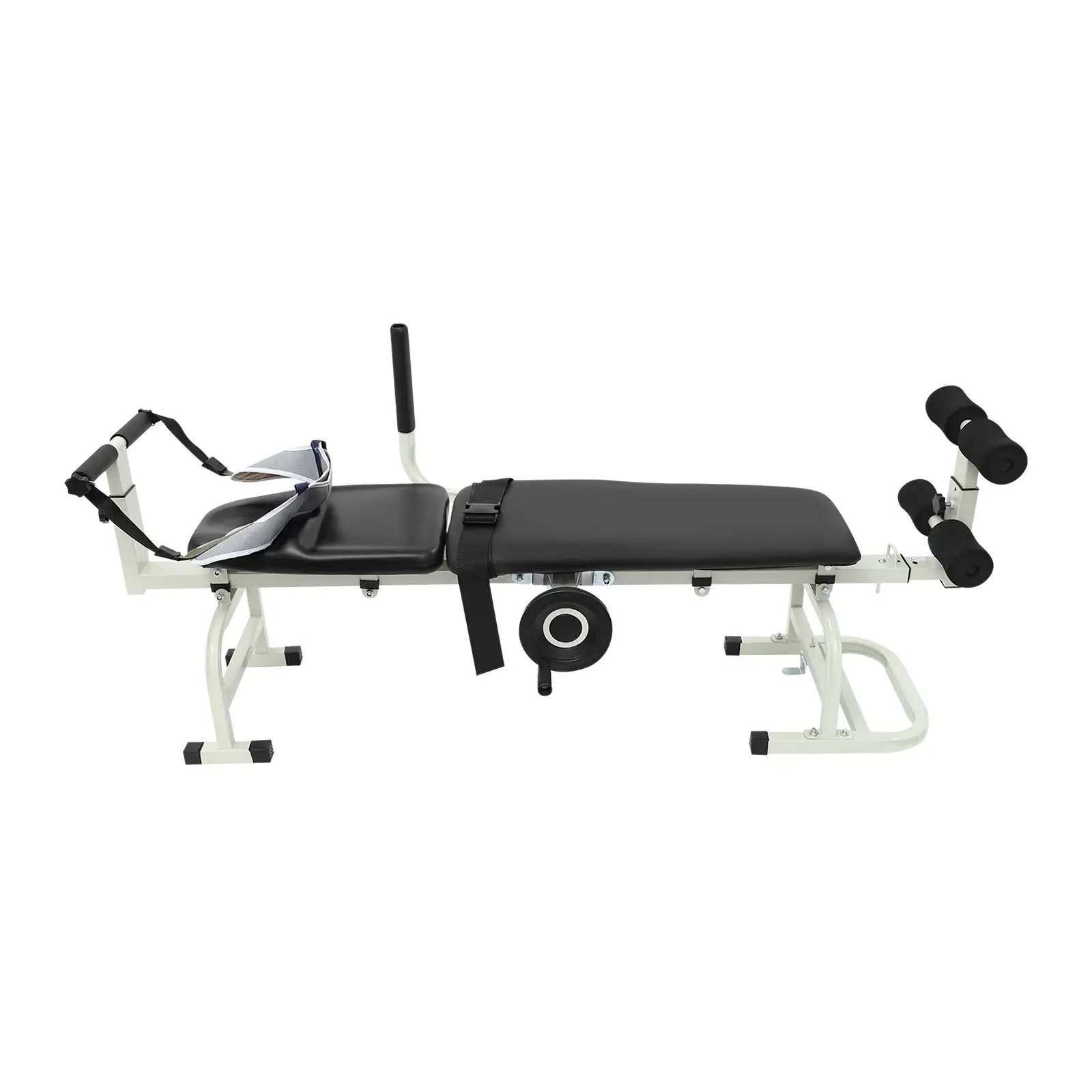 Multifunctional Cervical & Lumbar Traction Device (1 Unit), 150kg Load, Handwheel-Adjustable PU-Made Tool for Home Workout, Suitable for Seniors, Sports, Home & Clinic Rehabilitation