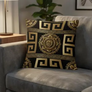 2 Pack 18x18 Golden Rose Pillow Covers with Trim, Double-Sided Polyester Cushion Cases, Modern Minimalist Decor for Home, Modern Appeal